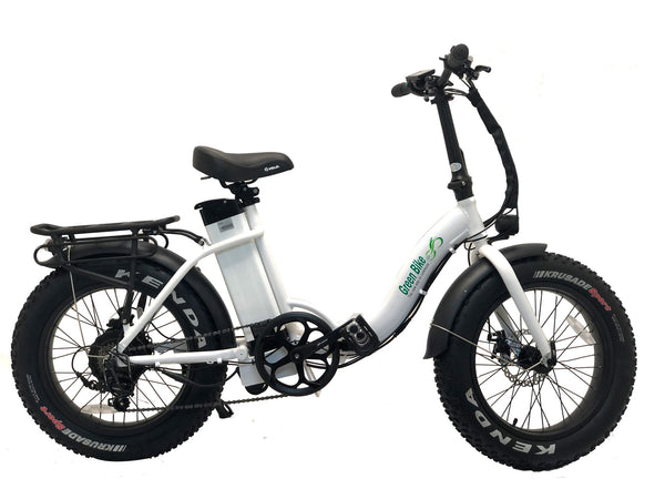 green bike usa gb750 fat tire low step folding ebike