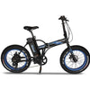 Image of Black and Blue EMOJO Lynx Pro - Fat Tire Folding Electric Bike - Side View