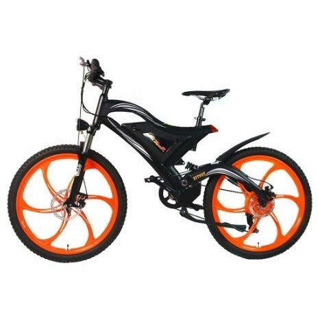 Orange AddMotor HitHot H2 w/ MAG Wheel - Electric Mountain Bike - Side View