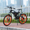 Image of Orange AddMotor HitHot H2 w/ MAG Wheel - Electric Mountain Bike - On Sidewalk