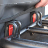 Image of QuietKat - Pannier Bag Set - close up of clips to rack