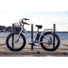 Image of White Big Cat Long Beach Cruiser XL500 - Electric Cruiser Bike - Side View