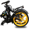 Image of Yellow Ness Rua Folding Electric Bike - Folded