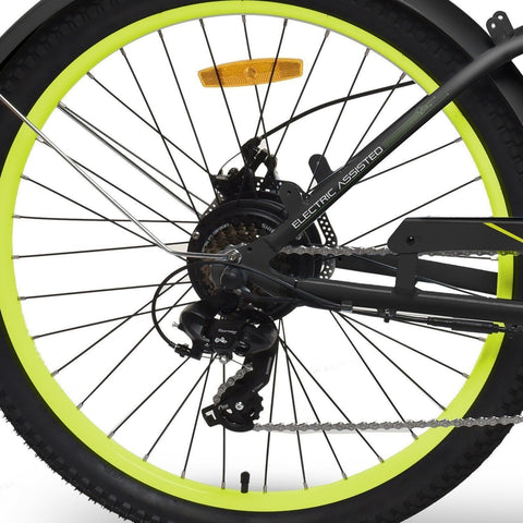 Black EMOJO Hurricane - Cruiser Electric Bike - Rear Wheel