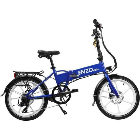 Blue Enzo eBikes - Folding Electric Bike - Side View