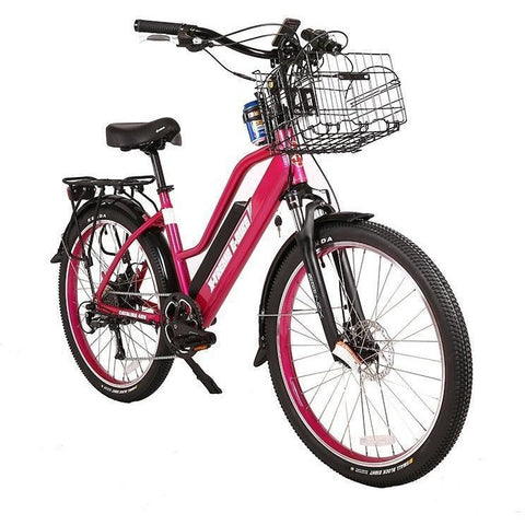 Pink X-Treme Catalina 48V Electric Cruiser Bike - Front View
