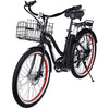 Image of Black X-Treme Malibu Electric Cruiser Bike - Front View
