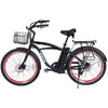 Image of Black X-Treme Newport Electric Cruiser Bike - Side View