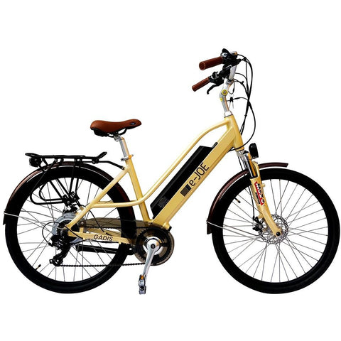 Vanilla Beige  e-Joe GADIS Step Thru - Electric Cruiser Bike - Side View