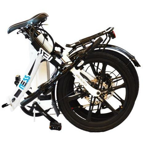 Black Ness Icon Folding Electric Bike - Folded