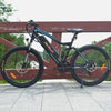 Image of Blue AddMotor HitHot H1 Platinum - Electric Mountain Bike - On Bridge