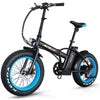 Image of Blue AddMotor Motan M150 - Folding Fat Tire Electric Bike - Front View