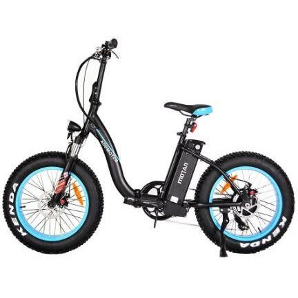 Blue AddMotor Motan M140 - Folding Fat Tire Electric Bike - Side View