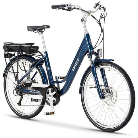 Blue Fifield Seaside - Electric Cruiser  Bike - Front View