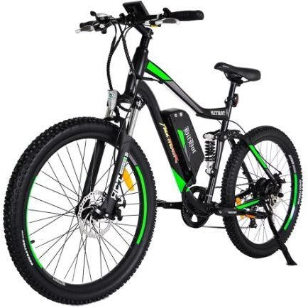 Green AddMotor HitHot H1 - Electric Mountain Bike - Front View