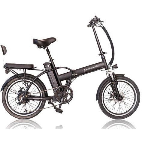 Black Joulvert Playa Journey - Folding Electric Bike - Side View with Rear Seat