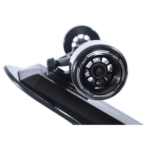 Liftboard Dual Motor Electric Skateboard - Side View of rear wheels