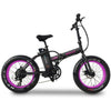 Image of Black and Pink EMOJO Lynx - Fat Tire Folding Electric Bike - Side View