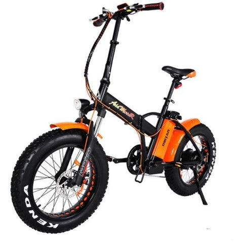 Orange AddMotor Motan M150 P7 - Folding Fat Tire Electric Bike - Front View