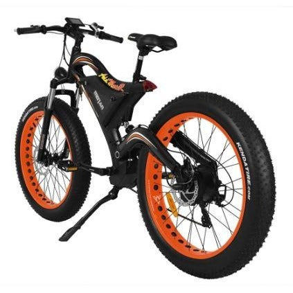 Orange AddMotor Motan M850 750W - Electric Mountain Bike - Rear View