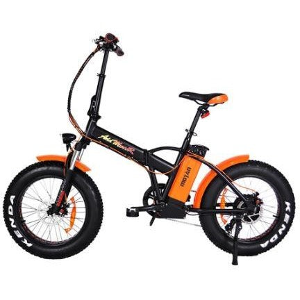 Orange AddMotor Motan M150 P7 - Folding Fat Tire Electric Bike - Side View