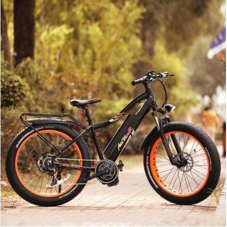 Orange AddMotor Motan M5800 - Fat Tire Electric Bike - In Park