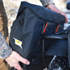 Image of QuietKat - Pannier Bag Set - being clipped onto E-Bike