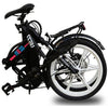 Image of Black w/ Pink Highlight Ness Rua Folding Electric Bike - Folded