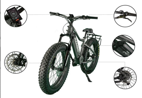 Rambo 1000W Xtreme - Fat Tire Electric Mountain Bike