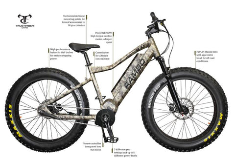 Rambo 750W XTreme Camo - Fat Tire Electric Mountain Bike