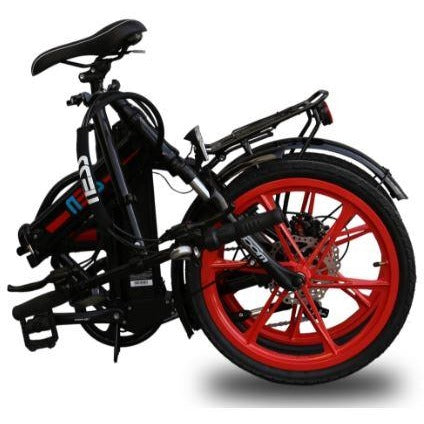 Red Ness Rua Folding Electric Bike - Folded