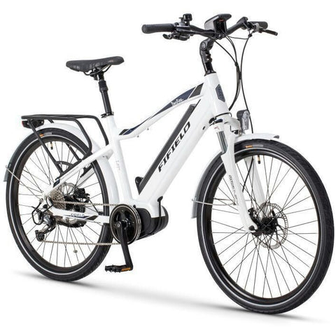 White Fifield Bonfire 350 - Electric Commuter Bike - Front View