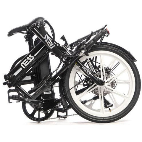 White Ness Rua Folding Electric Bike - Folded