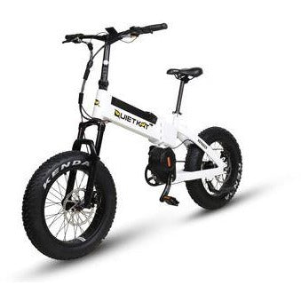 White QuietKat Voyager - Electric Folding Mountain Bike - Front View