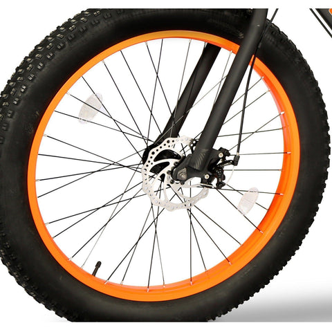 Orange Rims EMOJO Wildcat - Fat Tire Electric Bike - Front Wheel