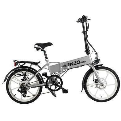 Silver Enzo eBikes - Folding Electric Bike - Side View