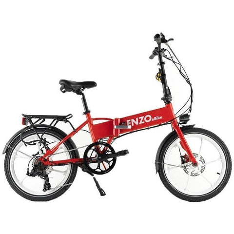Red Enzo eBikes - Folding Electric Bike - Side View