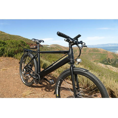 Black Espin Sport - Electric Commuter Bike - On a dirt trail