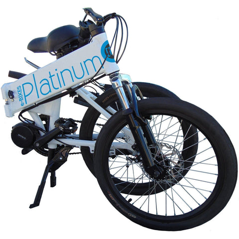 White Platinum e-BIKES 3OND - Folding Electric Bike - Folded