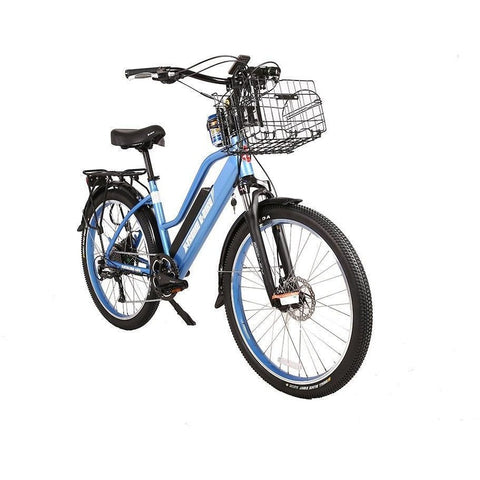 Blue X-Treme Catalina 48V Electric Cruiser Bike - Front View