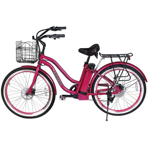 Pink X-Treme Malibu Electric Cruiser Bike - Side View