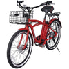 Image of Red X-Treme Newport Electric Cruiser Bike - Front View