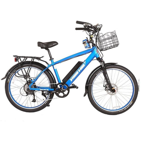 Metallic Blue X-Treme Laguna Beach Cruiser 48V Electric Cruiser Bike - Side View