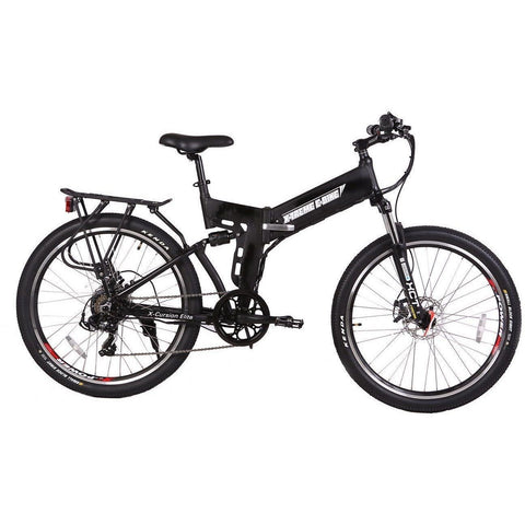 Black X-Treme X-Cursion Elite 36V Folding Electric Mountain Bike - Side View