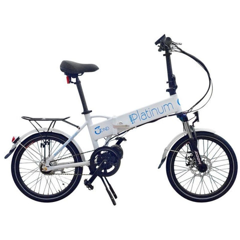 White Platinum e-BIKES 3OND - Folding Electric Bike - Side View